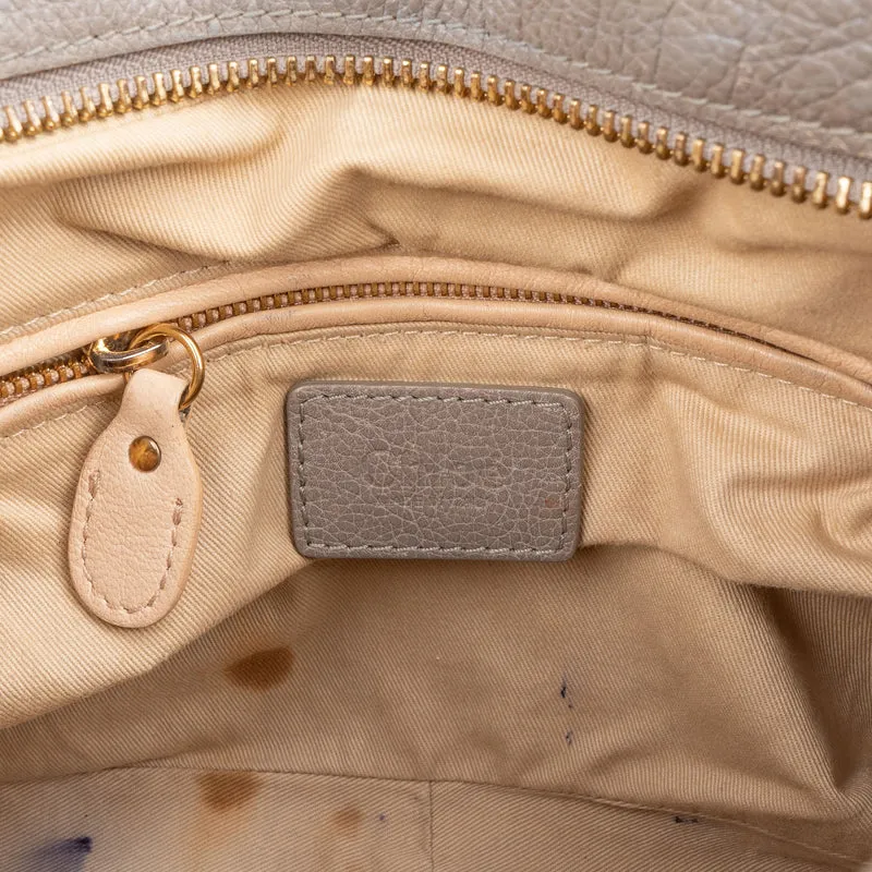Chloé Grey Grained Leather Paraty Shoulder Handbag