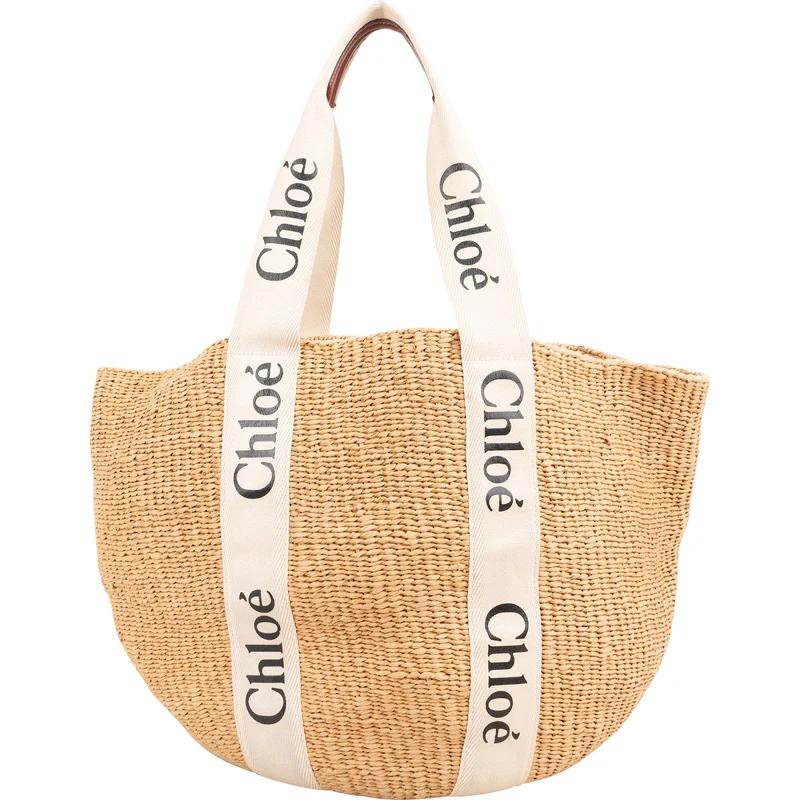 Chloé x Mifuko Raffia Large Woody Basket Shoulder Bag