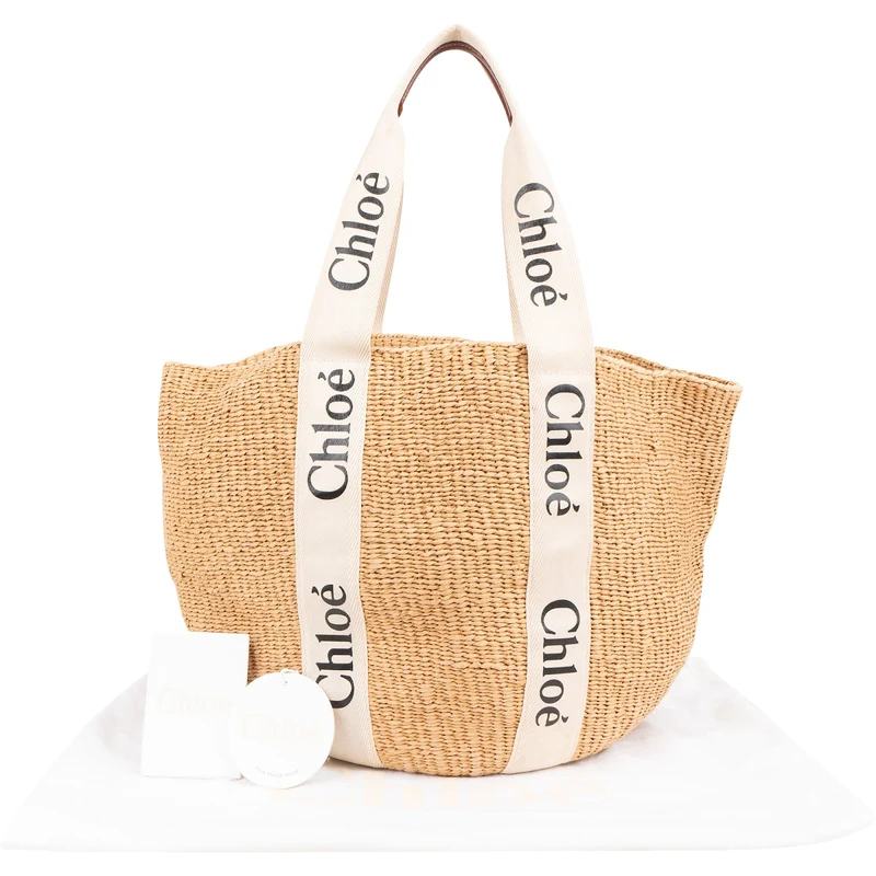 Chloé x Mifuko Raffia Large Woody Basket Shoulder Bag
