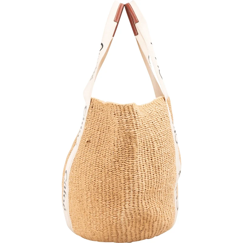 Chloé x Mifuko Raffia Large Woody Basket Shoulder Bag
