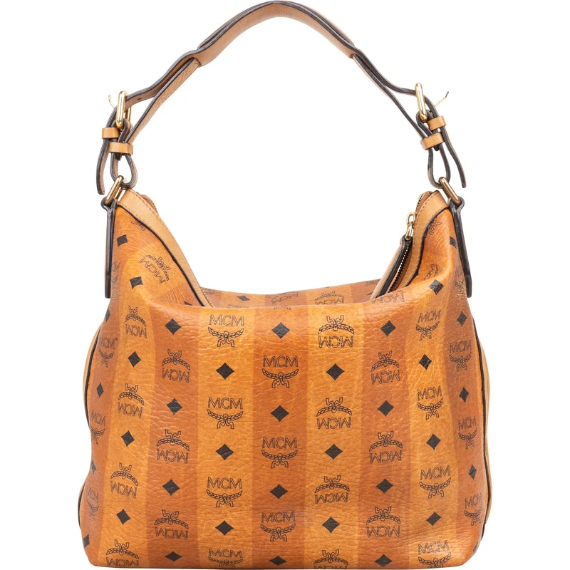 MCM Monogram Visetos Striped Hobo Handbag