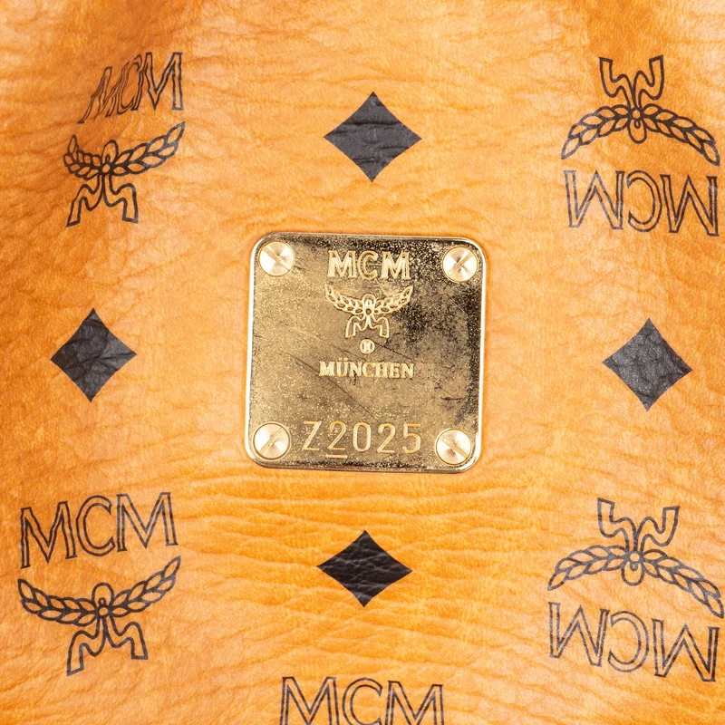 MCM Monogram Visetos Drawstring Bucket Crossbody Bag