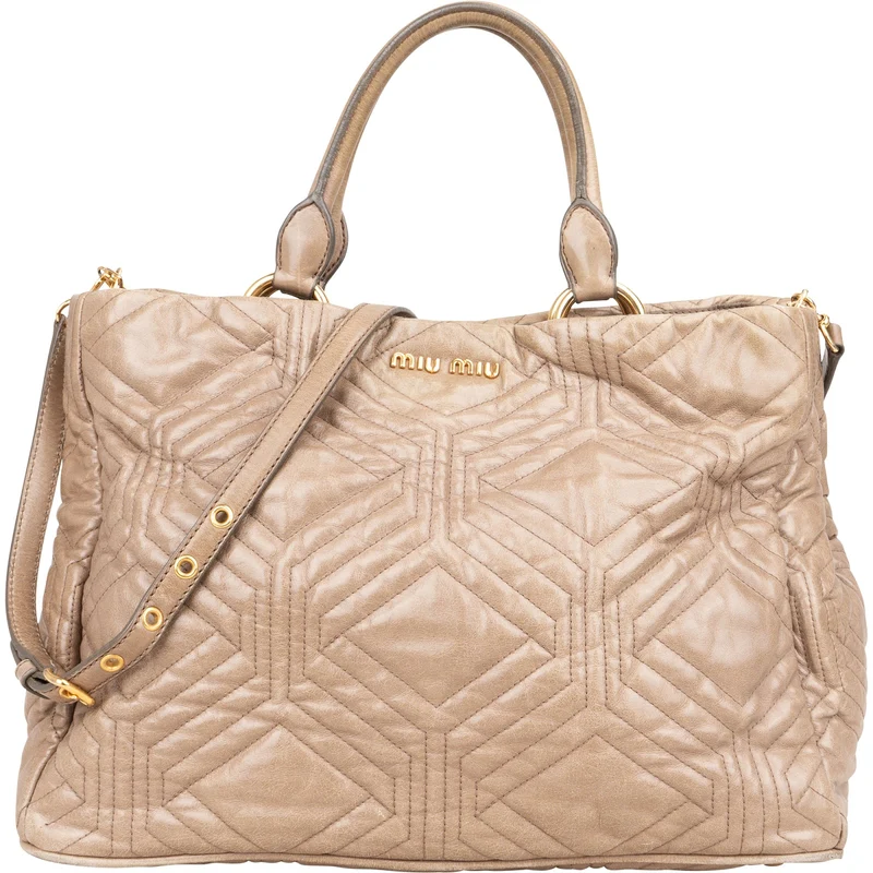 Miu Miu Quilted Geometric Leather Handbag