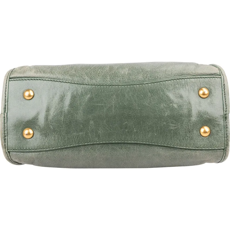 Miu Miu Vitello Shine Leather Mini Bauletto Handbag