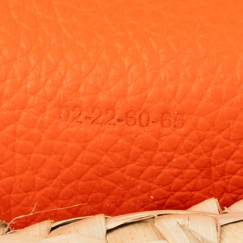 Chloé Grained Calfskin Raffia Marcie Saddle Basket Crossbody Bag