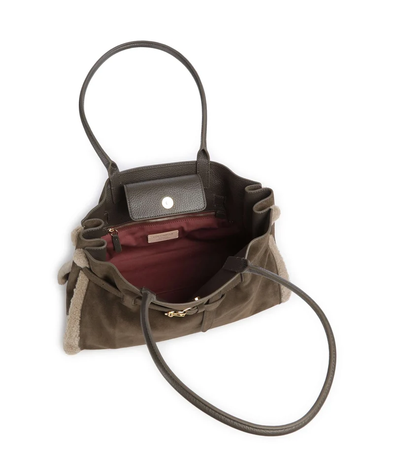 Coccinelle Sabine Soft Suede Shopper fango