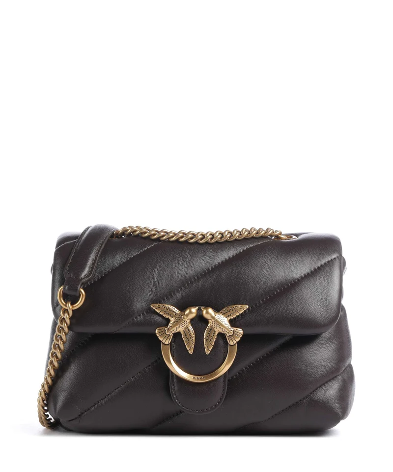 Pinko Love Puff Mini Schultertasche marrone marasca/antique gold