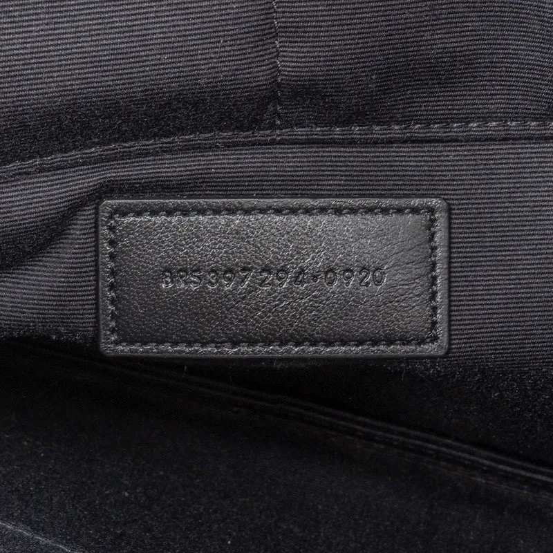 Saint Laurent Grained Leather Leather Clutch