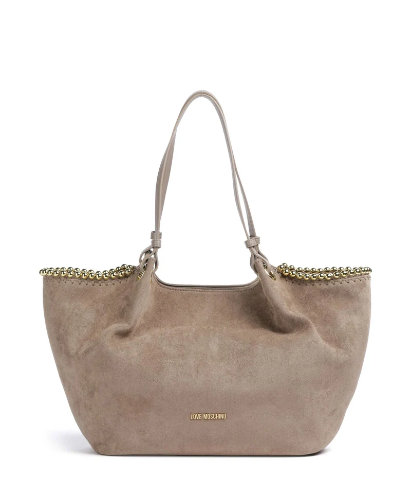 Love Moschino Gold Bead Shopper sabbia