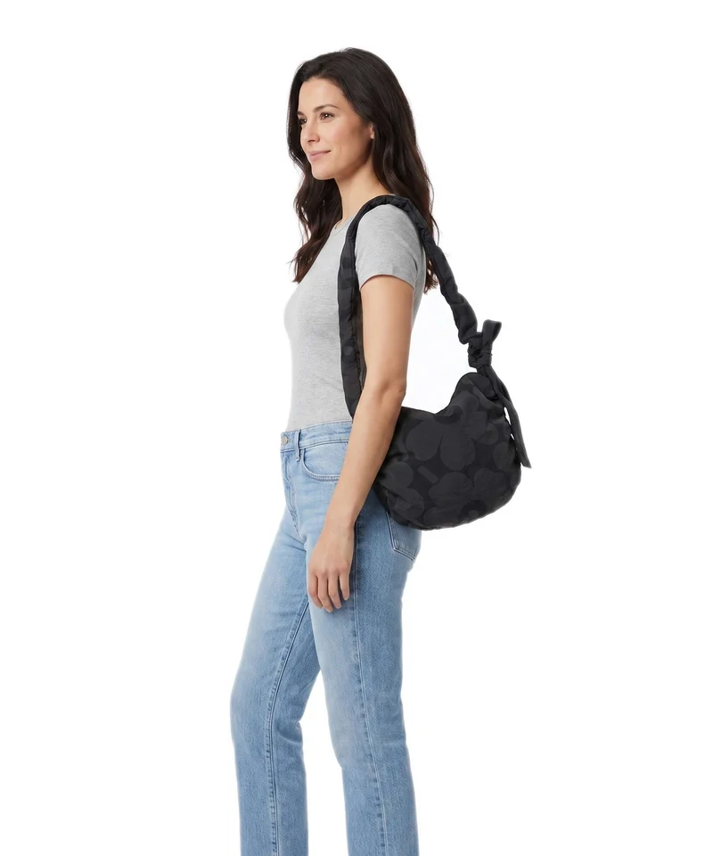 Marimekko Utu M Unikko Schultertasche dark grey/black