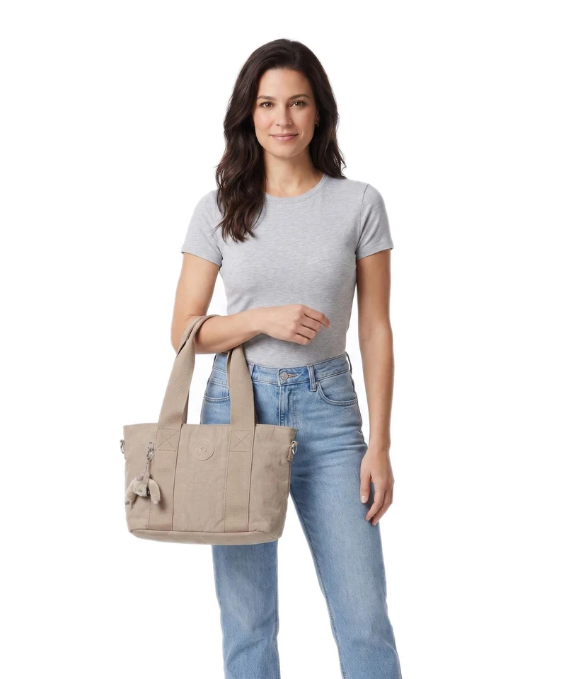 Kipling Basic Minta M Up Schultertasche tan beige