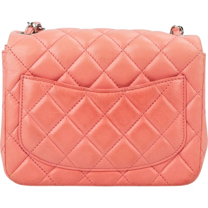 Chanel Quilted Lambskin Palladium Mini Rectangular Single Flap Crossbody Bag