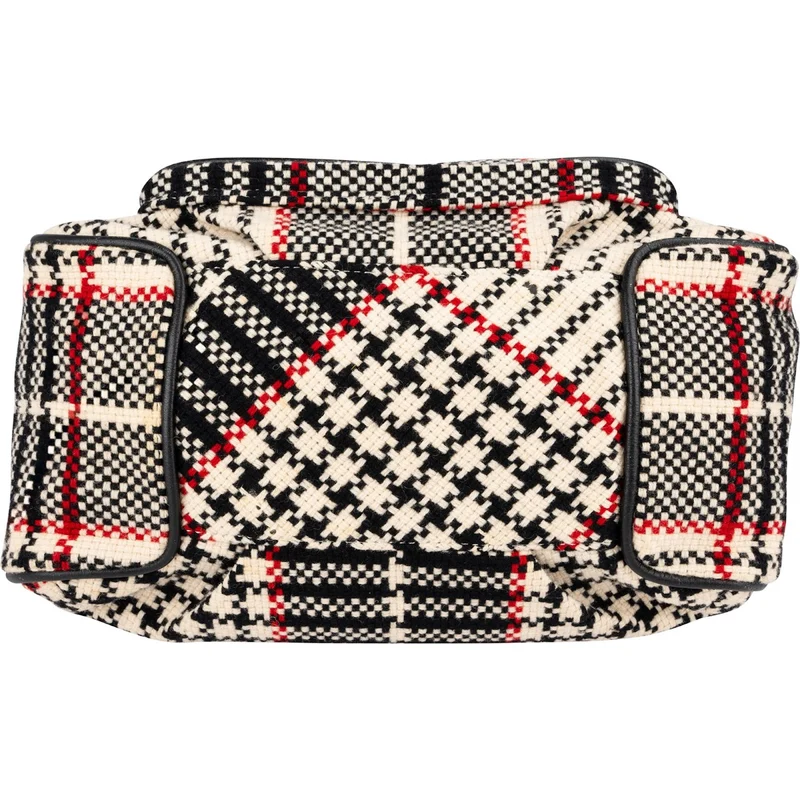 Burberry Blue Label Woven Plaid Monogram Drawstring Shoulder Bag