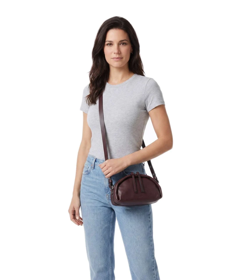 AllSaints Rosalie Arc Umhängetasche burgundy red