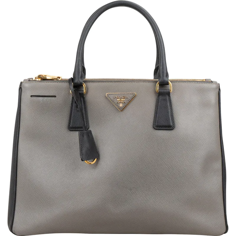 Prada Bicolor Saffiano Leather Galleria Handbag