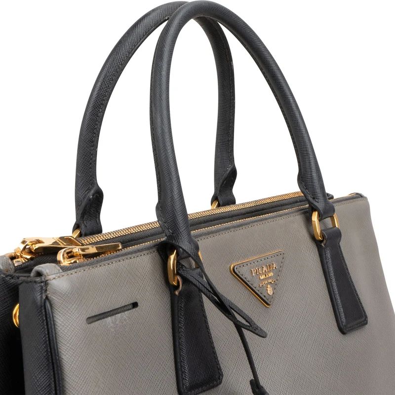 Prada Bicolor Saffiano Leather Galleria Handbag