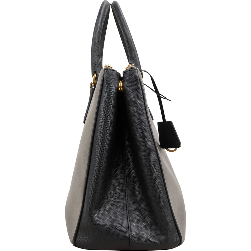 Prada Bicolor Saffiano Leather Galleria Handbag