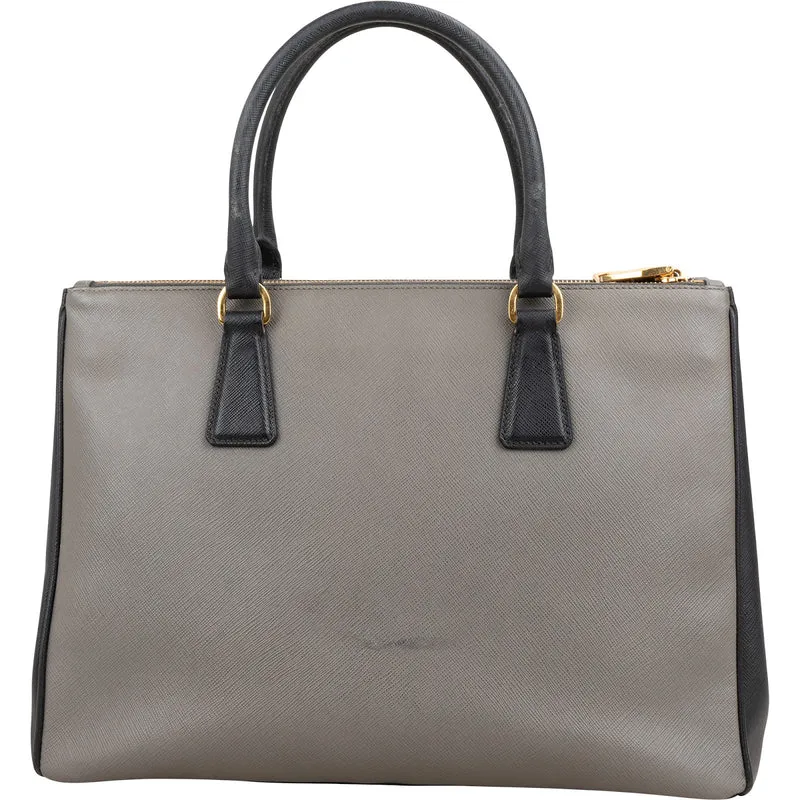 Prada Bicolor Saffiano Leather Galleria Handbag