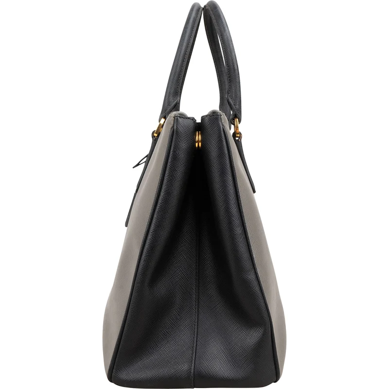 Prada Bicolor Saffiano Leather Galleria Handbag
