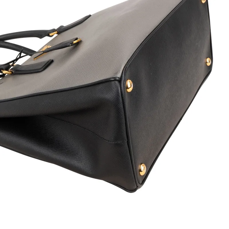 Prada Bicolor Saffiano Leather Galleria Handbag