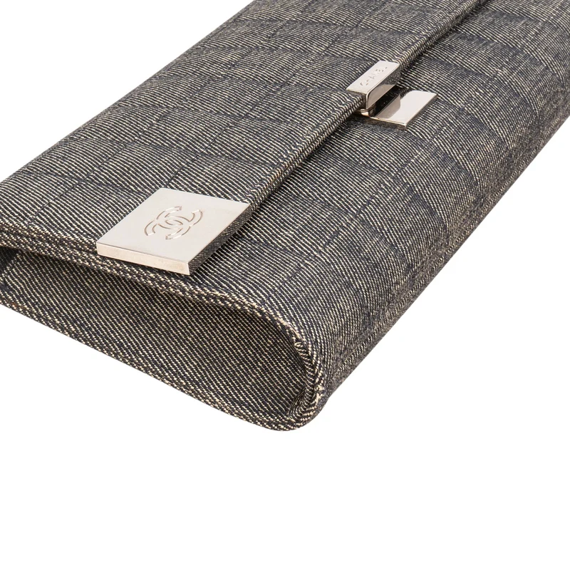 Chanel Denim Chocolate Bar Single Flap Shoulder Bag