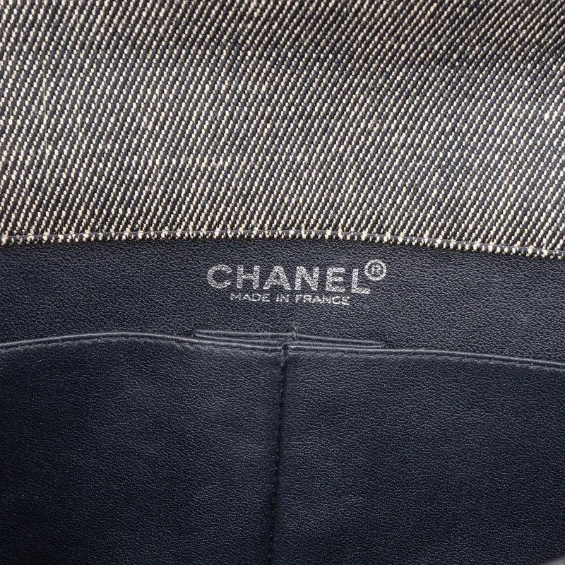 Chanel Denim Chocolate Bar Single Flap Shoulder Bag