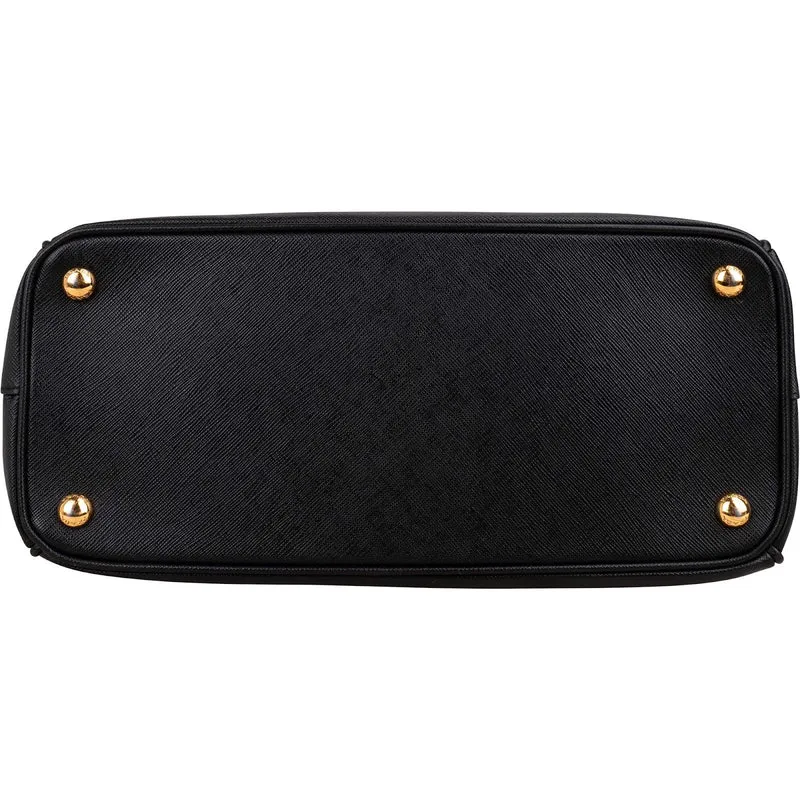 Prada Noir Saffiano Leather Small Galleria Handbag