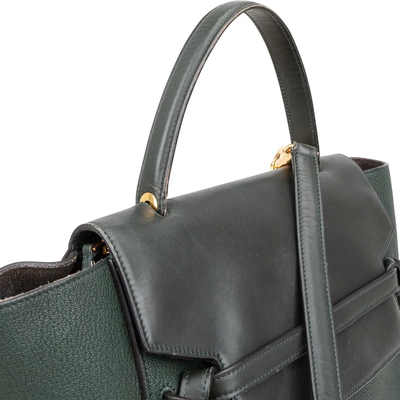 Celine Dark Green Leather Belt Handbag