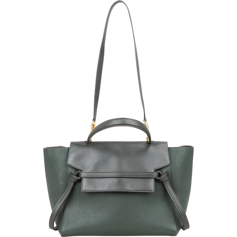 Celine Dark Green Leather Belt Handbag