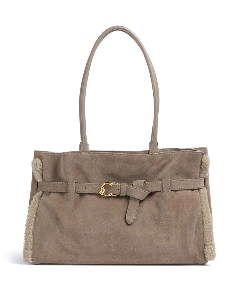 Coccinelle Sabine Soft Suede Shopper warm taupe