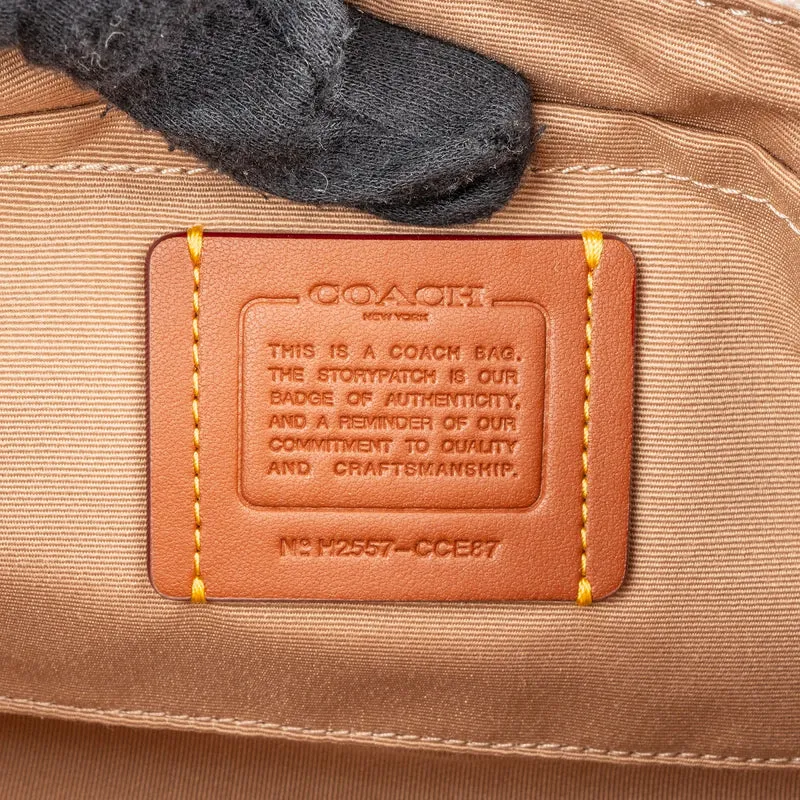 Coach Pebbled Leather Mia Studded Souvenir Pins Shoulder Crossbody Bag