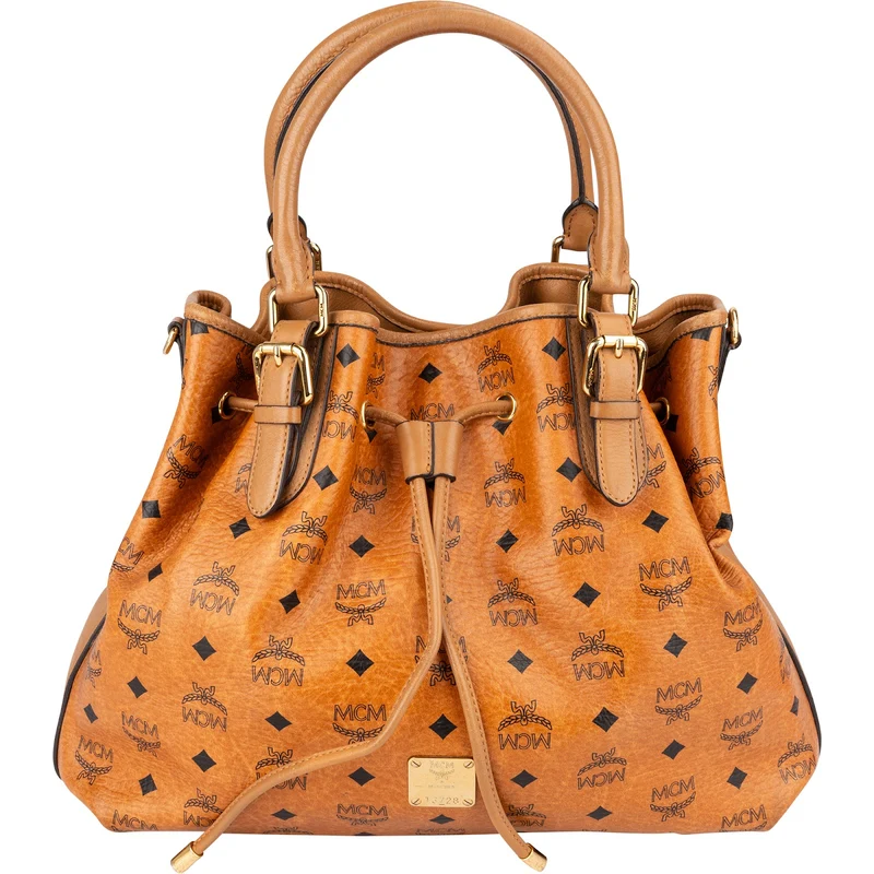 MCM Monogram Visetos Essential Drawstring Hobo Handbag