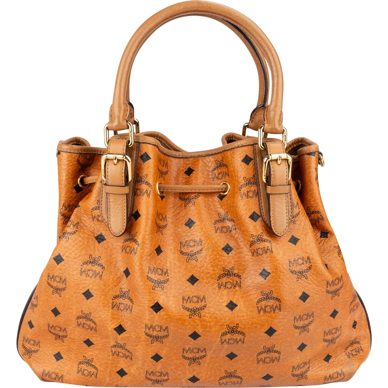 MCM Monogram Visetos Essential Drawstring Hobo Handbag
