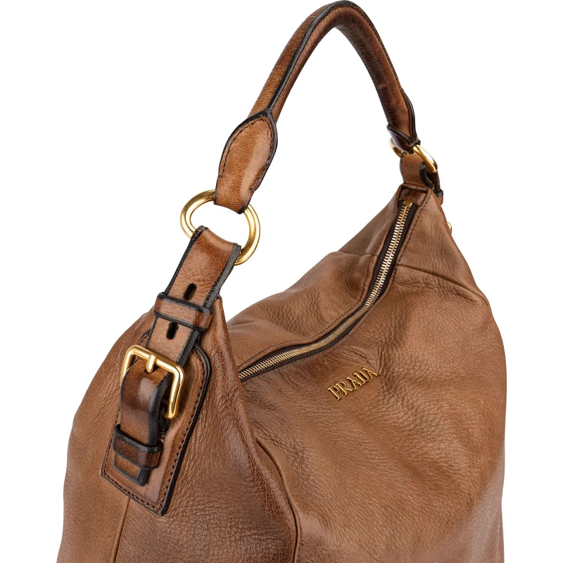 Prada Vitello Daino Leather Large Hobo Shoulder Bag