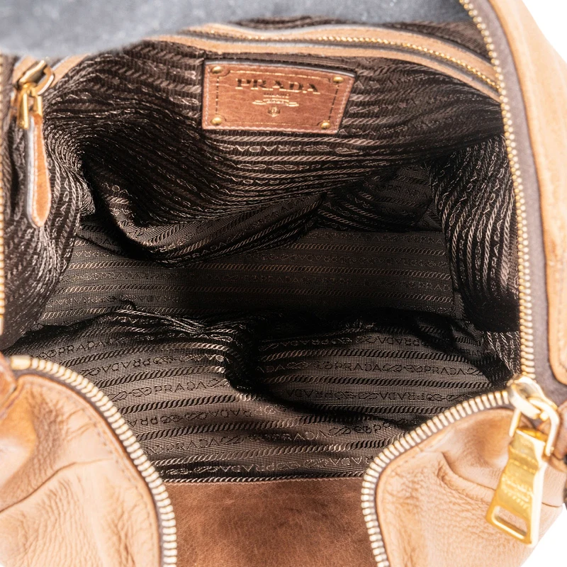 Prada Vitello Daino Leather Large Hobo Shoulder Bag