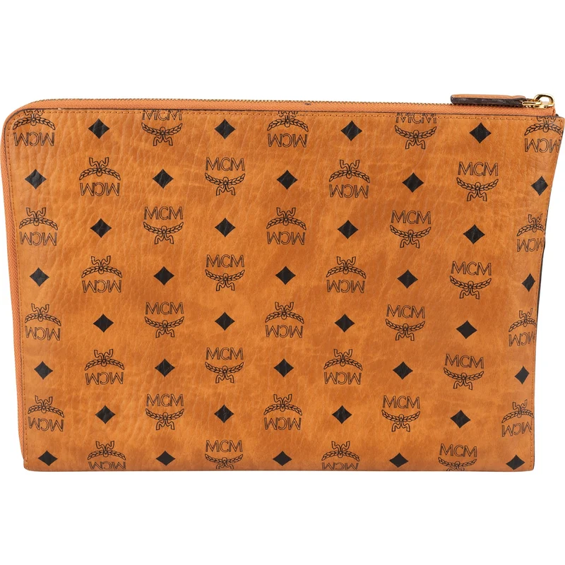 MCM Monogram Visetos Laptop Clutch