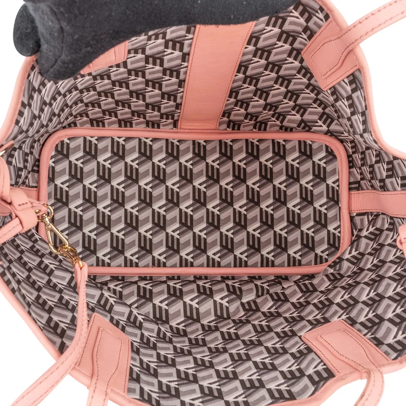 MCM Monogram Visetos Liz Pink Reversible Shopper Tote Shoulder Bag