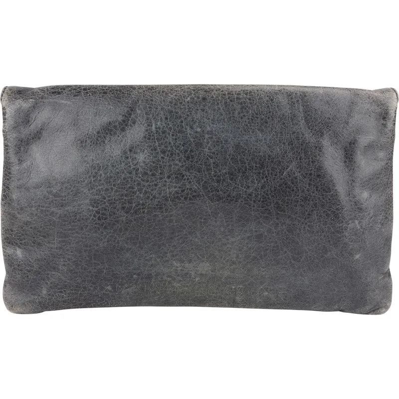 Balenciaga Grey Blue Leather GHW Envelope City Clutch