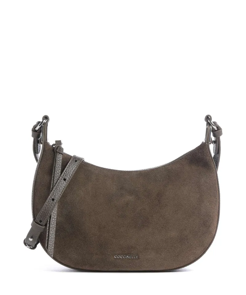 Coccinelle Fujiko Suede Umhängetasche fango