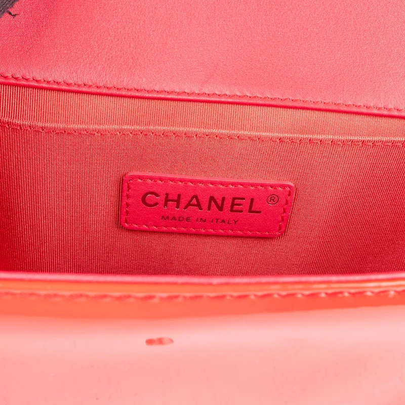 Chanel Quilted Patent Leather Boy Single Flap Crossbody Bag