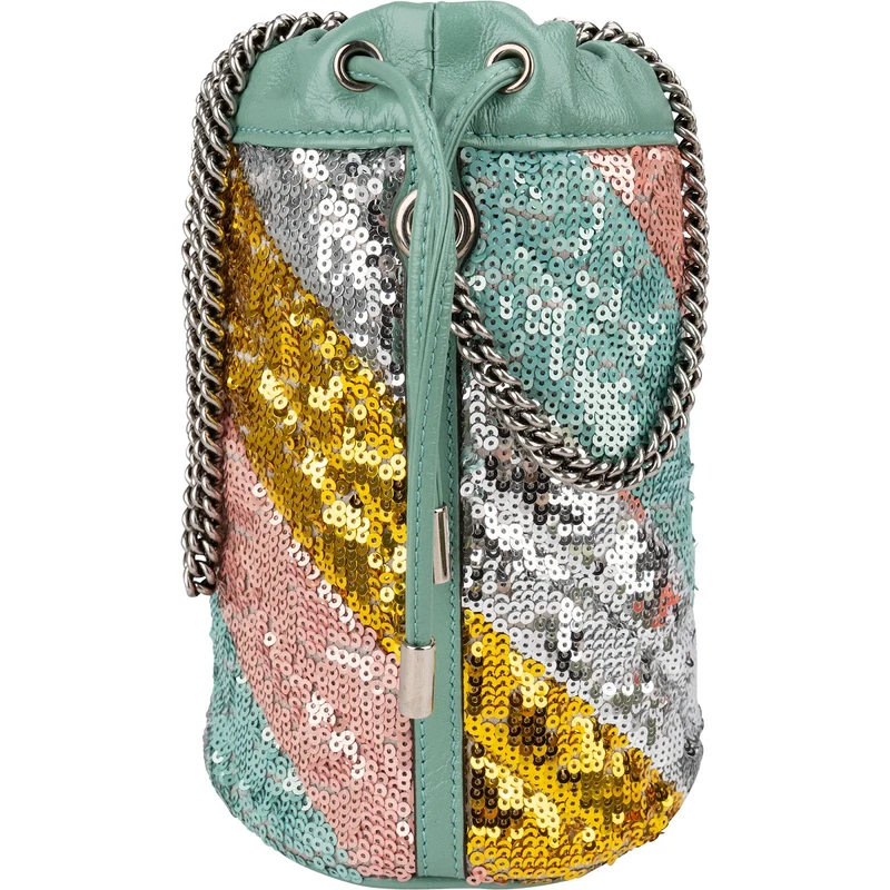 Gucci Multicolor Striped Sequin Marmont GG Small Bucket Crossbody Bag