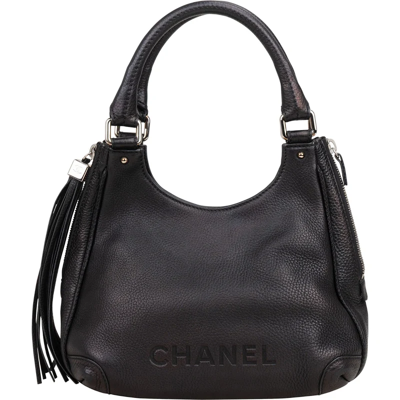 Chanel Grained Calfskin Tassel Hobo Shoulder Bag