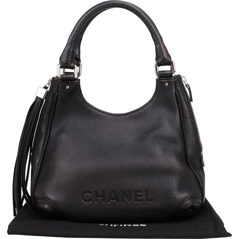 Chanel Grained Calfskin Tassel Hobo Shoulder Bag