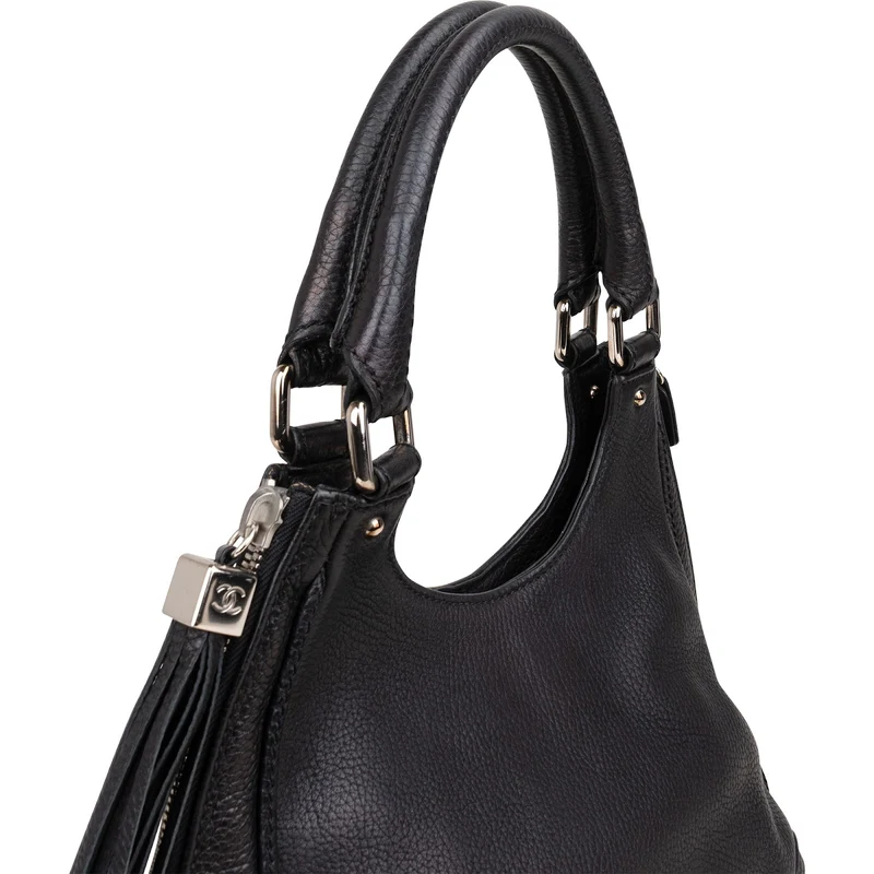 Chanel Grained Calfskin Tassel Hobo Shoulder Bag