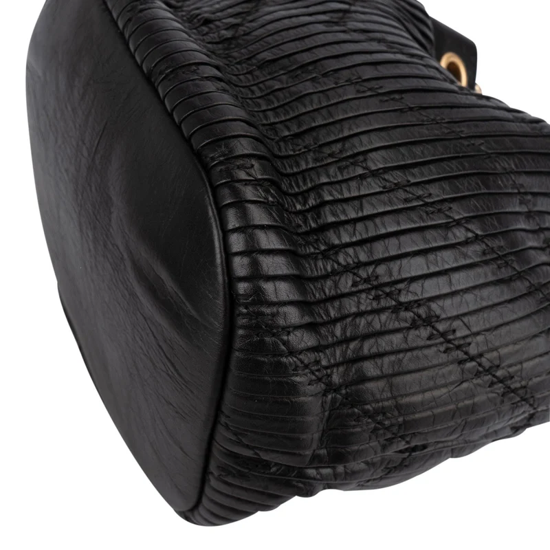 Chanel Pleated Calfskin Small Coco Pleats Drawstring Bucket Crossbody Bag