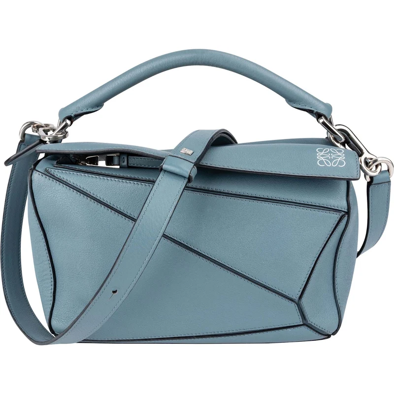 Loewe Blue Calfskin Puzzle Small Handbag