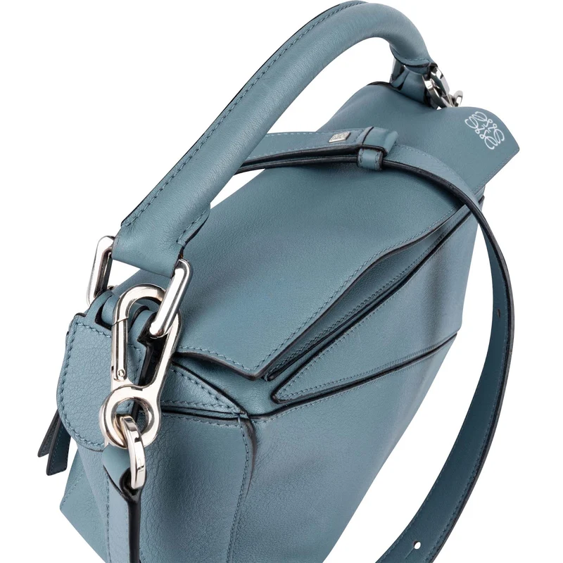 Loewe Blue Calfskin Puzzle Small Handbag