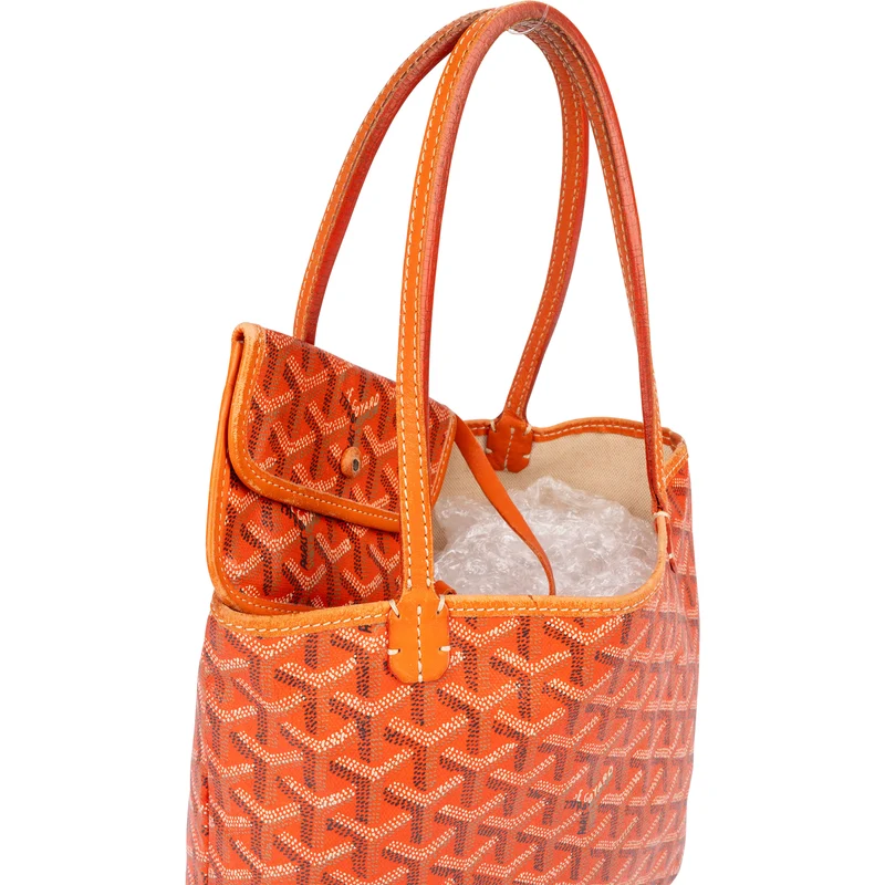 Goyard Orange Goyardine Monogram St. Louis Junior Shoulder Bag