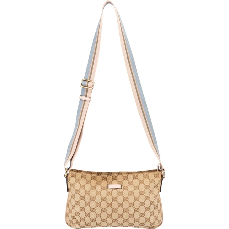 Gucci Monogram GG Canvas Multicolor Stripe Small Messenger Crossbody Bag