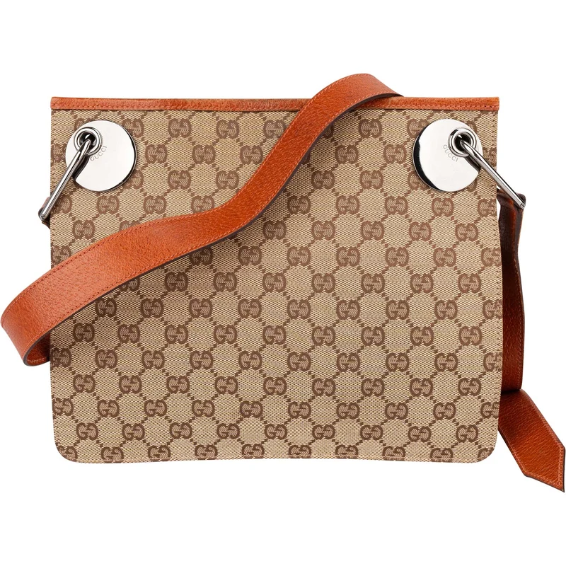 Gucci Monogram GG Canvas Messenger Tote Crossbody Bag